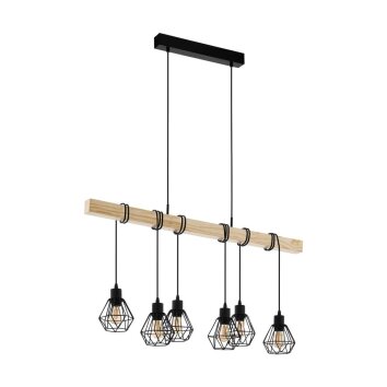 EGLO TOWNSHEND Lampadario a sospensione Marrone, Nero, 6-Luci