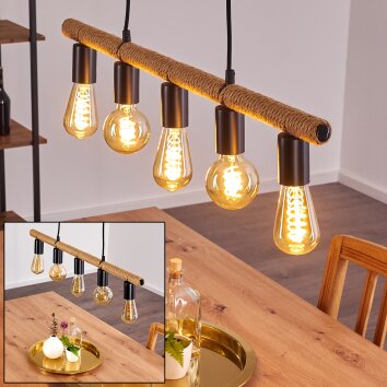 Blord Lampada a Sospensione Marrone, Nero, 5-Luci