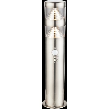 Globo Celio Lampioncino Segnapasso LED Argento, 1-Luce, Sensori di movimento