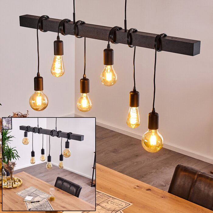 Barbengo Lampada a Sospensione Nero, 6-Luci