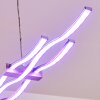 Gamsen Lampada a Sospensione LED Acciaio satinato, 3-Luci, Telecomando, Cambia colore