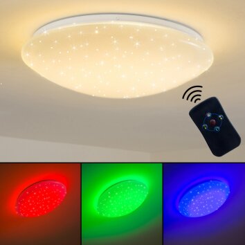 FOXES Plafoniera LED Bianco, 1-Luce, Telecomando, Cambia colore