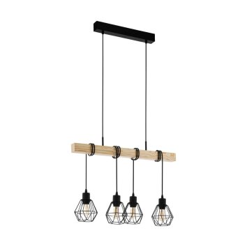 EGLO TOWNSHEND Lampadario a sospensione Marrone, Nero, 4-Luci