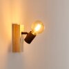 Barbengo Applique Legno chiaro, Nero, 1-Luce