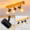 Barbengo Plafoniera Legno chiaro, Nero, 3-Luci