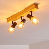 Barbengo Plafoniera Legno chiaro, Nero, 3-Luci