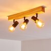 Barbengo Plafoniera Legno chiaro, Nero, 3-Luci
