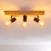 Barbengo Plafoniera Legno chiaro, Nero, 3-Luci