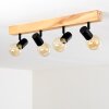 Barbengo Plafoniera Legno chiaro, Nero, 4-Luci