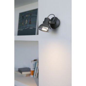 Faro Ring Faretto da parete LED Grigio, 1-Luce