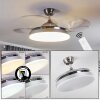 Bendigo ventilatore da soffitto LED Cromo, 1-Luce