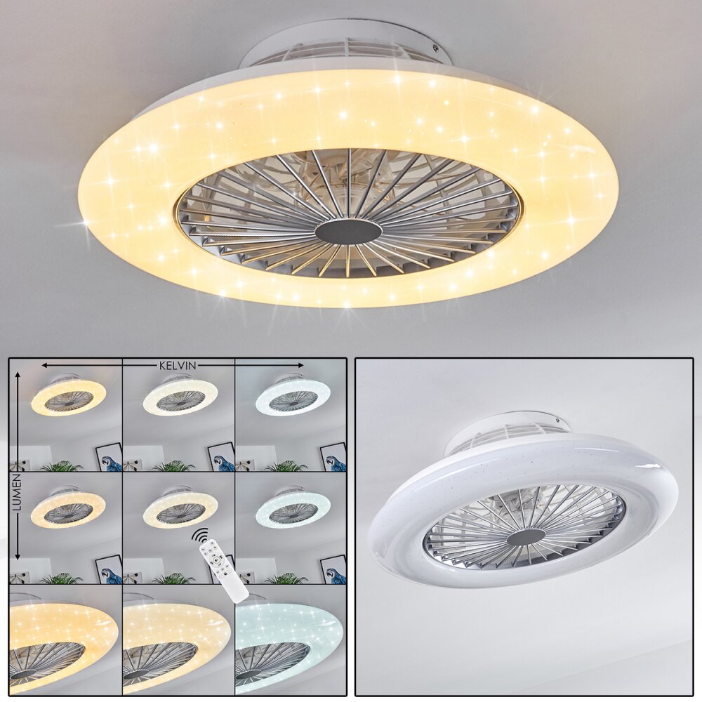 Piraeus ventilatore da soffitto LED Titanio, Bianco H3335024
