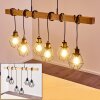 Barbengo Lampada a Sospensione Legno chiaro, Nero, 6-Luci