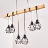 Barbengo Lampada a Sospensione Legno chiaro, Nero, 6-Luci