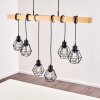 Barbengo Lampada a Sospensione Legno chiaro, Nero, 6-Luci