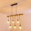 Barbengo Lampada a Sospensione Legno chiaro, Nero, 6-Luci