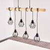 Barbengo Lampada a Sospensione Legno chiaro, Nero, 6-Luci