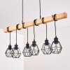 Barbengo Lampada a Sospensione Legno chiaro, Nero, 6-Luci