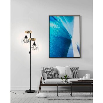 EGLO TOWNSHEND Lampada da terra Marrone, Nero, 2-Luci