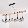 Barbengo Lampada a Sospensione Legno chiaro, Nero, 9-Luci