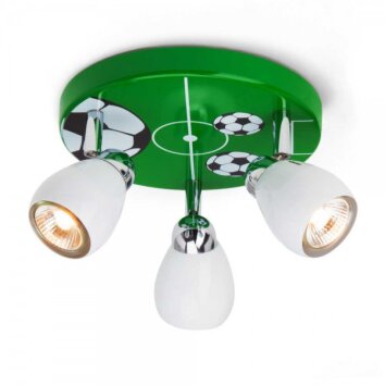Brilliant Soccer Plafoniera rotonda con faretti Verde, Bianco, 3-Luci