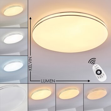 Genthin Plafoniera LED Bianco, 1-Luce, Telecomando