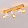 Barbengo Plafoniera Marrone, Legno chiaro, Bianco, 3-Luci