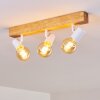 Barbengo Plafoniera Marrone, Legno chiaro, Bianco, 3-Luci