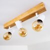 Barbengo Plafoniera Marrone, Legno chiaro, Bianco, 3-Luci