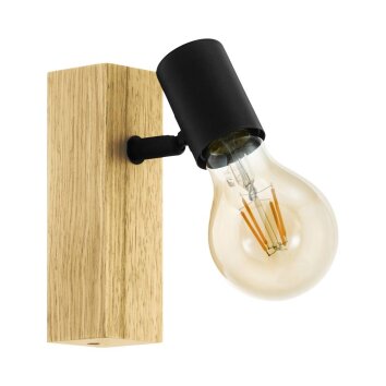 Illuminazione Eglo TOWNSHEND Faretto da parete Marrone, Nero, 1-Luce