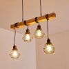 Barbengo Lampada a Sospensione Legno chiaro, Nero, 4-Luci
