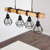 Barbengo Lampada a Sospensione Legno chiaro, Nero, 4-Luci