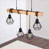 Barbengo Lampada a Sospensione Legno chiaro, Nero, 4-Luci