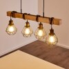 Barbengo Lampada a Sospensione Legno chiaro, Nero, 4-Luci