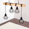 Barbengo Lampada a Sospensione Legno chiaro, Nero, 4-Luci