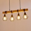 Barbengo Lampada a Sospensione Legno chiaro, Nero, 4-Luci
