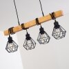 Barbengo Lampada a Sospensione Legno chiaro, Nero, 4-Luci