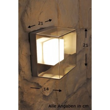 Konstsmide SANREMO Applique per esterno LED Acciaio inox, Trasparente, chiaro, 9-Luci