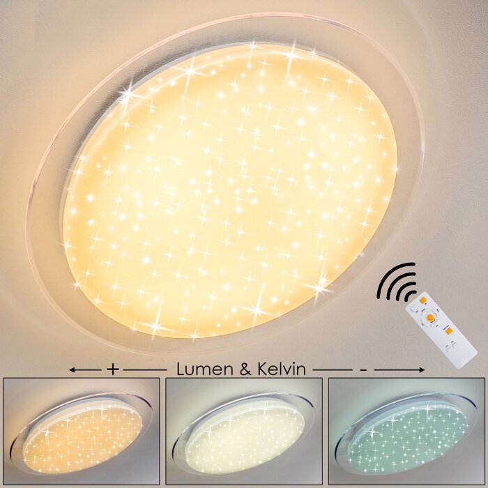 Bleik Plafoniera LED Bianco, 1-Luce, Telecomando