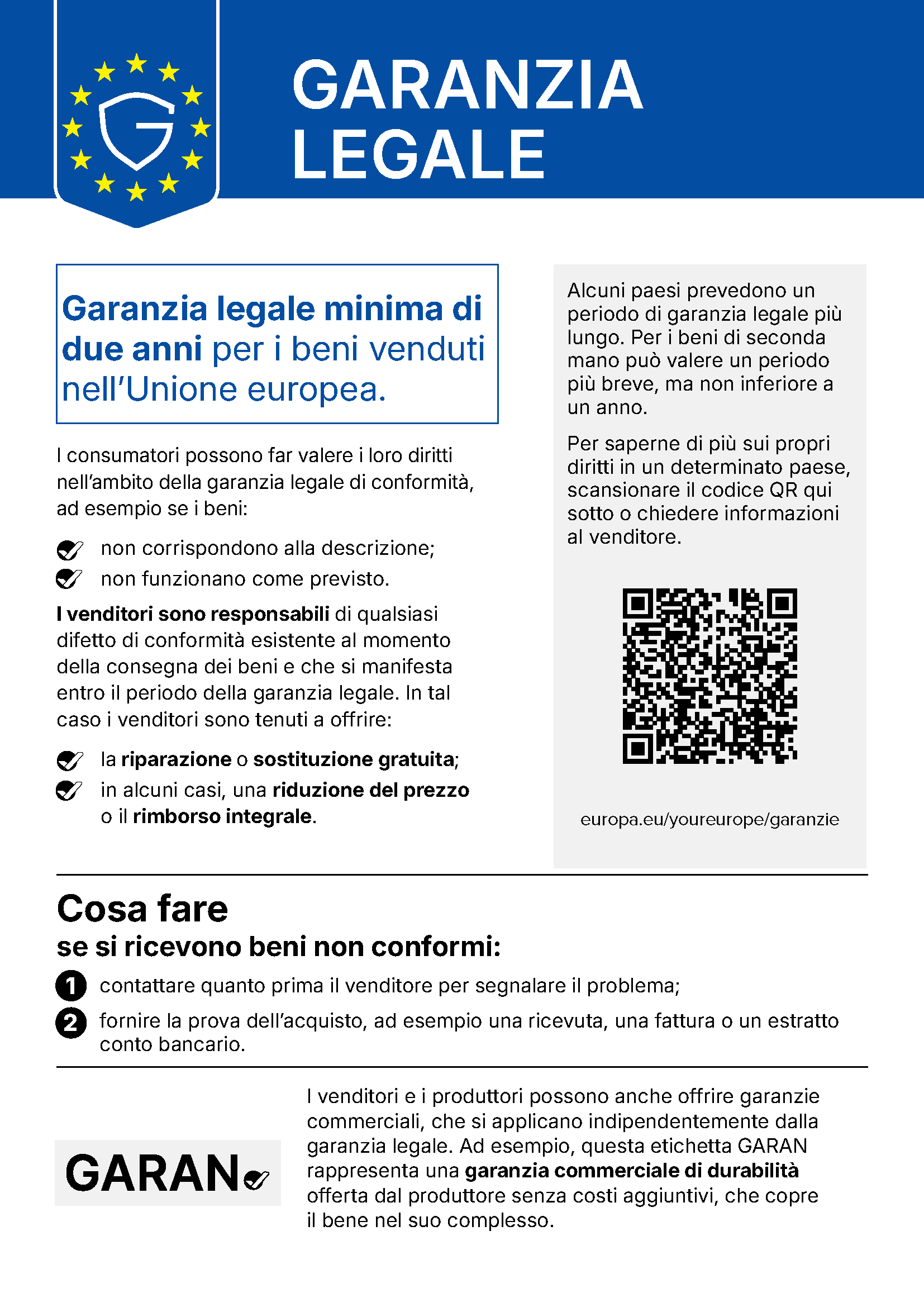 EU legal guarantee notice